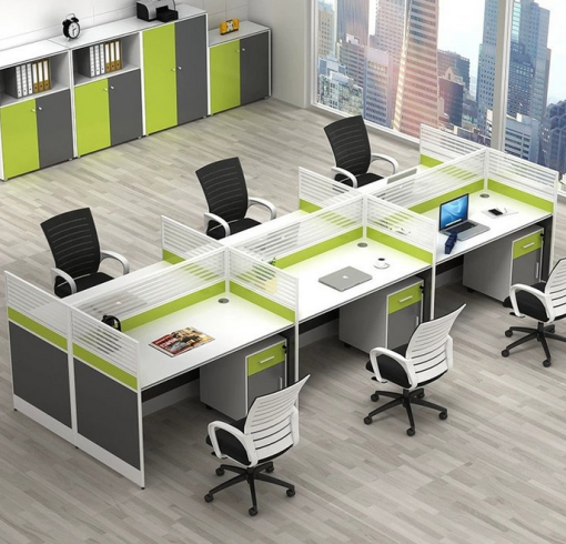 Office desk furniture, staff desk, about 4 people-vlefooena