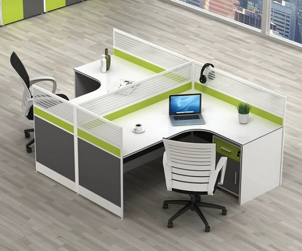 Office desk furniture, staff desk, about 4 people-vlefooena