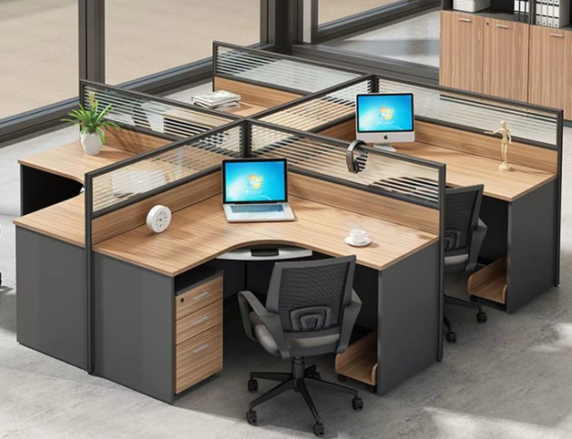 Simple combination of work desks and chairs-vlefooena