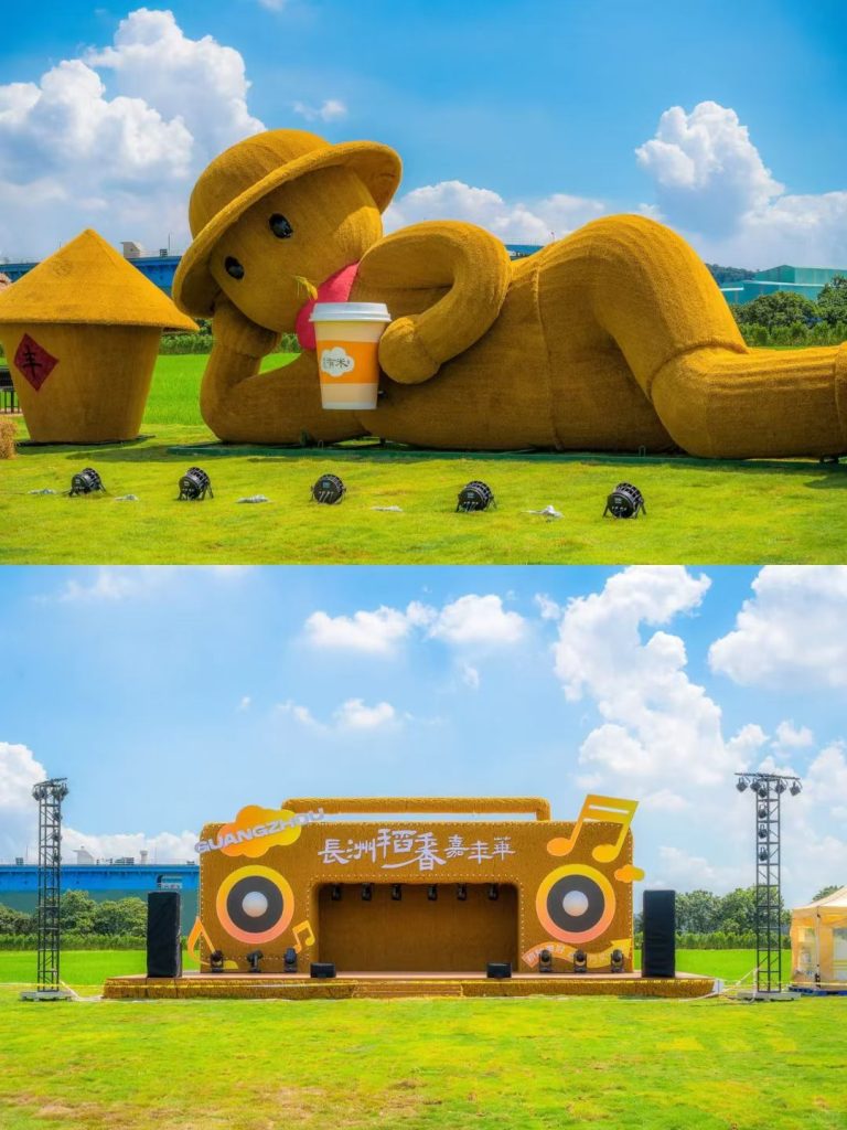 Creative Giant Panda Straw Artwork for Amusement Resort & Flower Festival Display-vlefooena