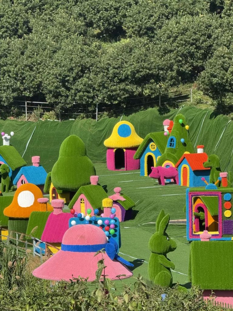 Eco-Friendly Giant Panda Straw Sculpture for Themed Garden & Sightseeing Spot Decoration-vlefooena