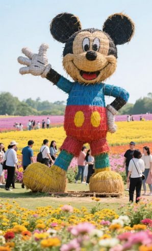 Giant Panda Straw Sculpture for Theme Park & Flower Field Decoration – Outdoor Art Installation-vlefooena